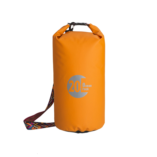 20L Nordic orange waterproof tarpaulin dry bag with cotton strap for ski 