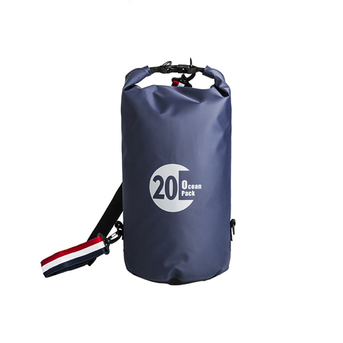 20L Nordic dark blue waterproof tarpaulin dry bag with cotton strap for sea playing