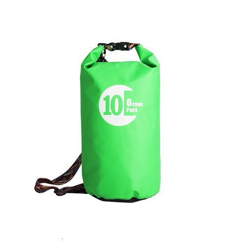 20L Nordic Dark green waterproof tarpaulin dry bag with cotton strap for marine, sea playing or hiking - round