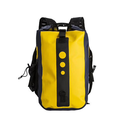 20L outdoor waterproof dry bag with adjustable strap and mesh pocket for bottle