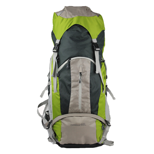 70L outdoor waterproof lime green 600D polyester hiking backpack 